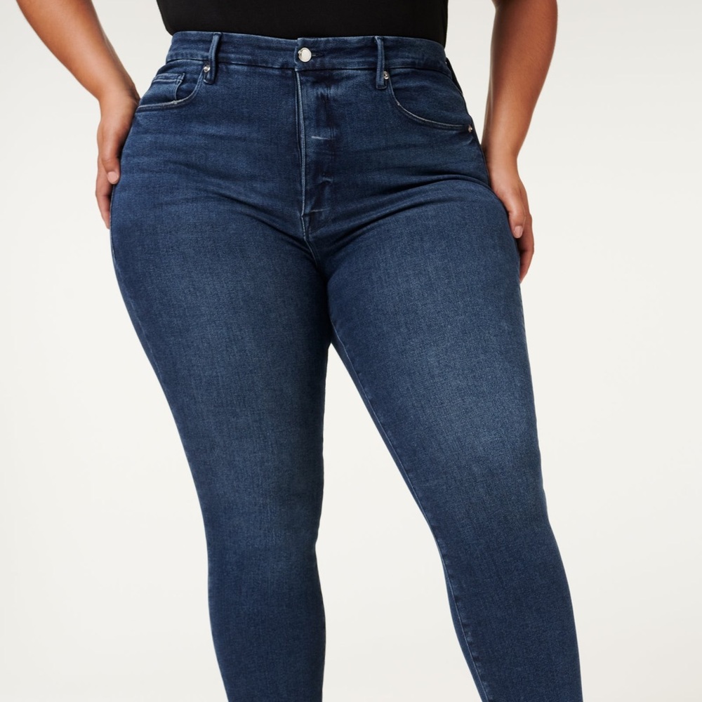 Good American Good Legs Crop Raw Hem Denim Skinny Jeans Size 18